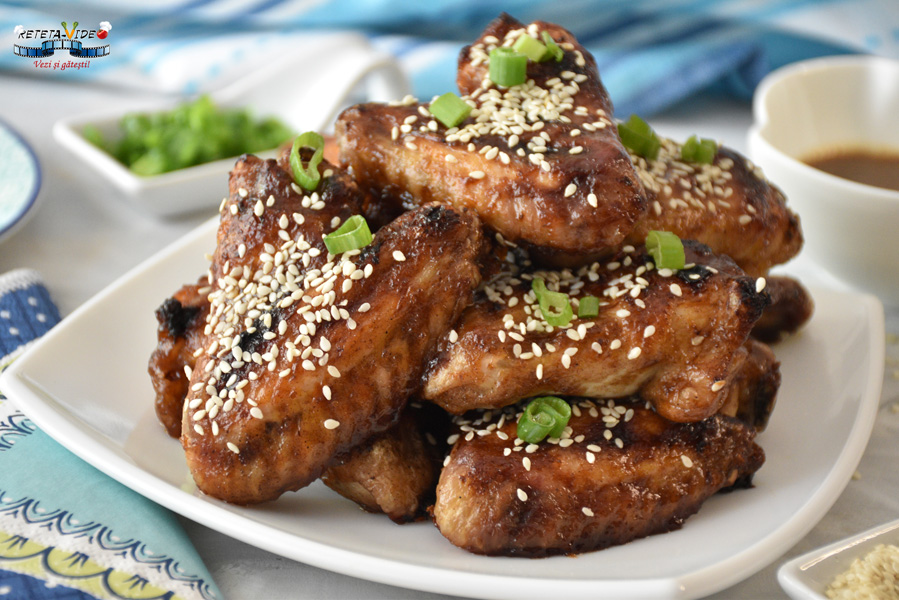 Aripioare de Pui la Cuptor, Lipicioase si Crocante