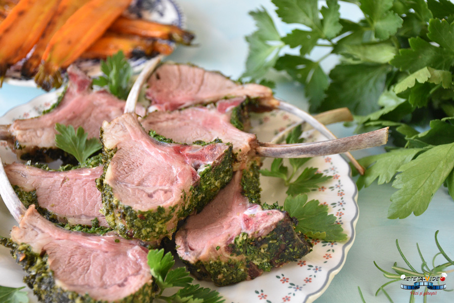 Cotlet de Miel la Cuptor cu Usturoi si Ierburi Aromatice