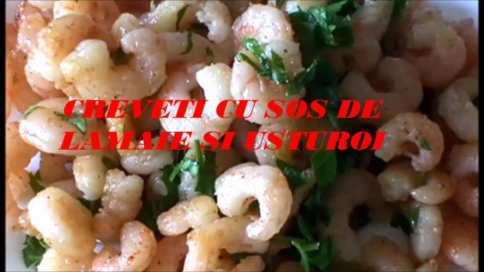 Creveti cu sos de lamaie si usturoi