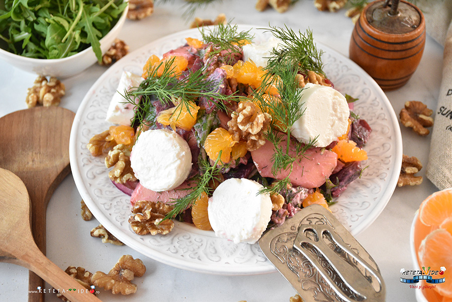 Salata de Sfecla Rosie cu Nuci si Branza Salata de Sfecla Rosie cu Nuci si Branza